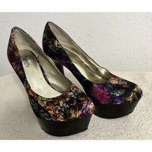 Carlos By Carlos Santana Size 6.5M Destiny Multicolor Fabric Stiletto Pumps